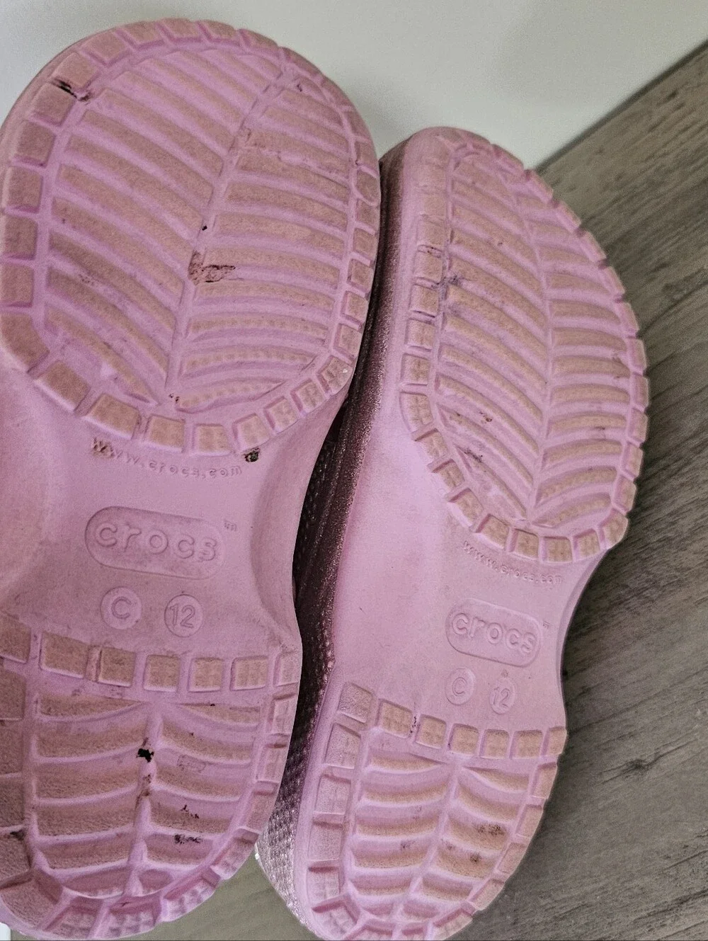 CROCS Kids Glitter Heart Charm Clog Pink Toddler Girl C 12